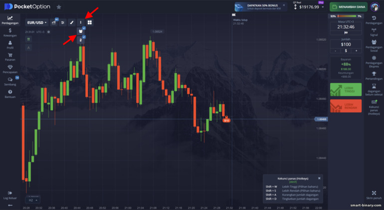 Transaksi peniaga lain di broker Pocket Option