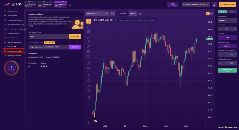 Program rujukan atau gabungan broker IQcent