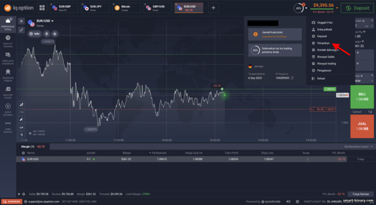 Mengeluarkan dana daripada broker IQ Option