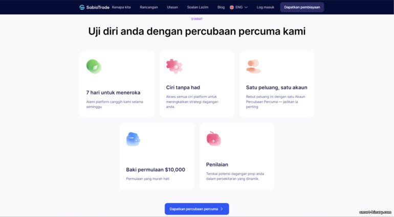 Uji kemahiran dagangan anda dengan broker perdagangan prop SabioTrade