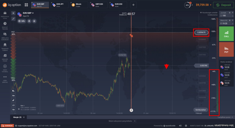 Pilihan di bawah dengan risiko minimum pada FX Options di broker IQ Option