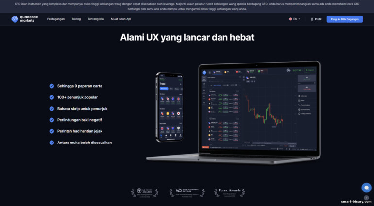 Laman web rasmi broker QuadCode Markets