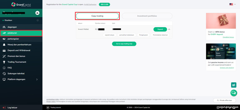Bagaimana untuk membuka akaun Copy Trading dengan broker forex Grand Capital