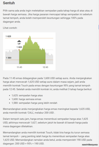 prinsip kerja pilihan binari satu sentuhan