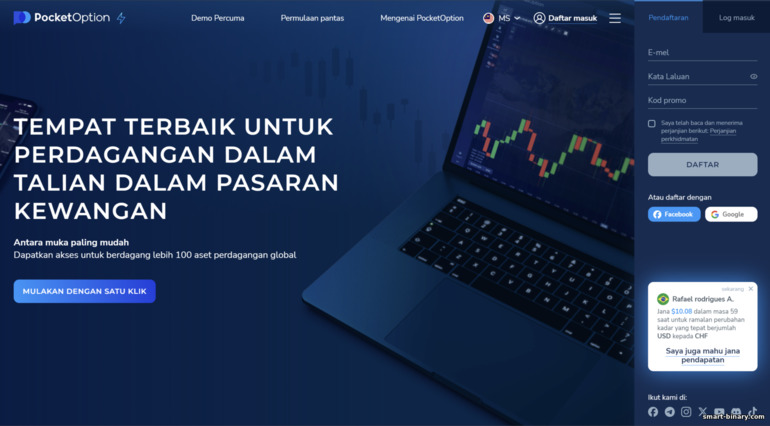 Laman web rasmi Pocket Option