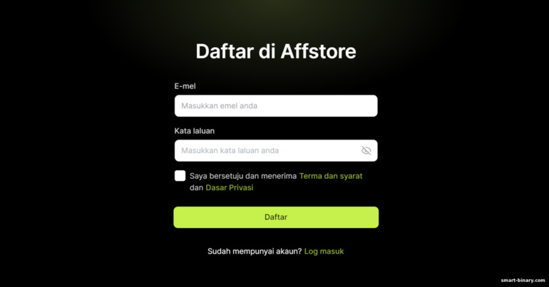 Pendaftaran dalam program gabungan Affstore