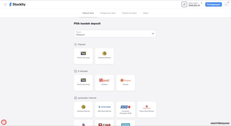 cara untuk menambah akaun dagangan anda dengan broker Stockity