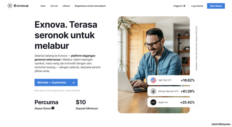 Laman web rasmi Exnova