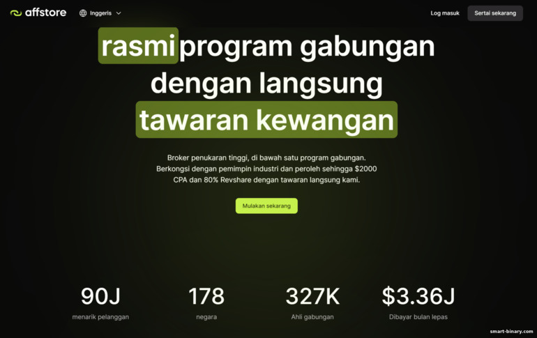 Laman web rasmi program gabungan broker terkemuka Affstore