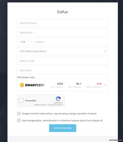 Borang Pendaftaran Platform BinBot Pro
