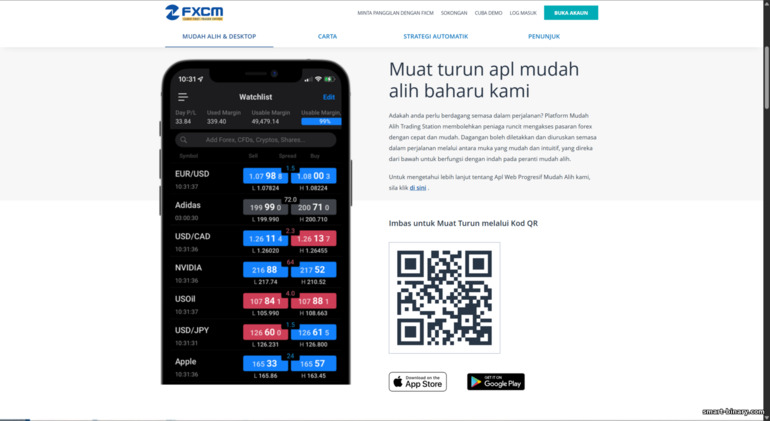 Aplikasi dagangan mudah alih FXCM Aplikasi dagangan mudah alih FXCM