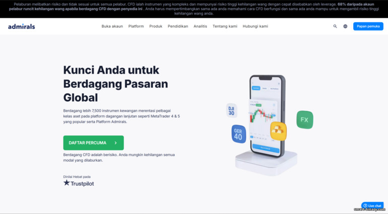 Laman rasmi broker Admirals Laman rasmi broker Admirals
