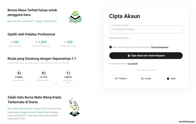 Borang Pendaftaran Akaun Baharu KuCoin