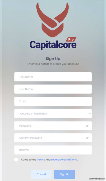 Pendaftaran Akaun CapitalCore Pendaftaran Akaun CapitalCore