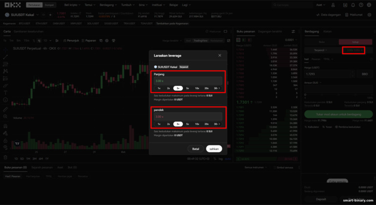 Memilih Leveraj untuk Dagangan Margin di OKX
