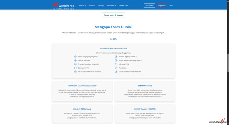 Kelebihan berdagang dengan World Forex