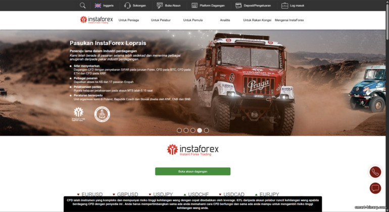 Laman web rasmi Instaforex