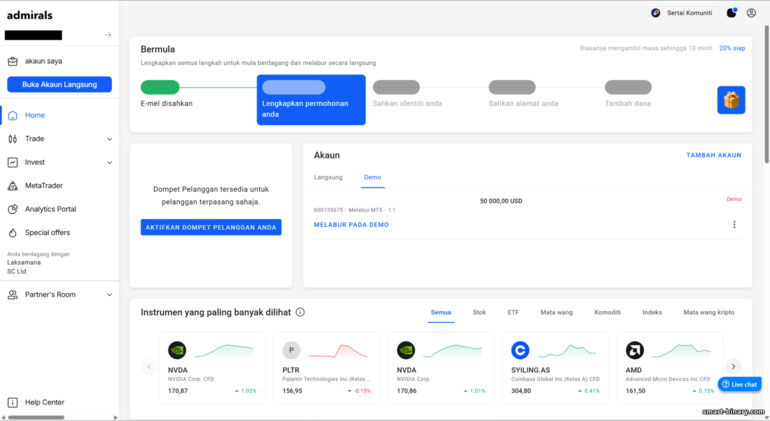 Akaun dagangan Admirals Akaun dagangan Admirals