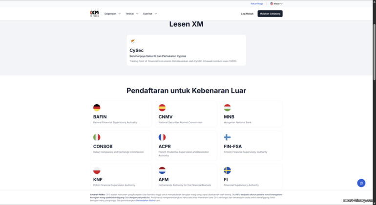 Lesen dan pendaftaran Broker XM