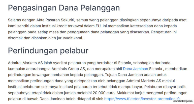 Perlindungan dana Admirals Perlindungan dana Admirals