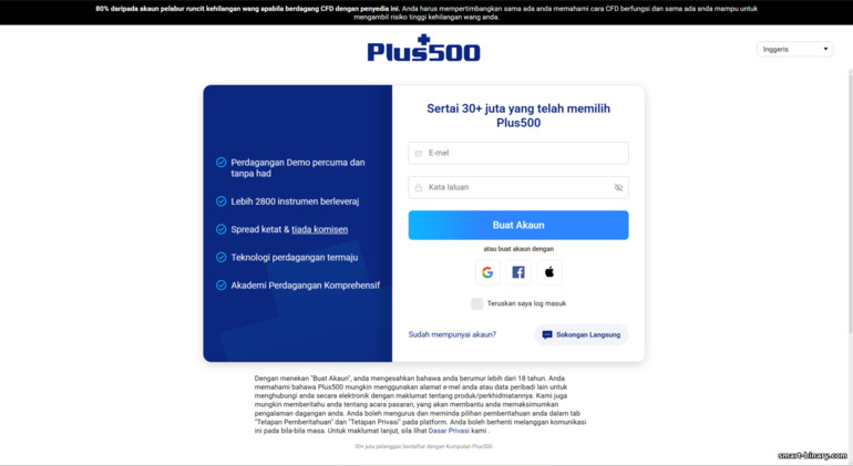 Pendaftaran akaun dagangan Plus500 Pendaftaran akaun dagangan Plus500