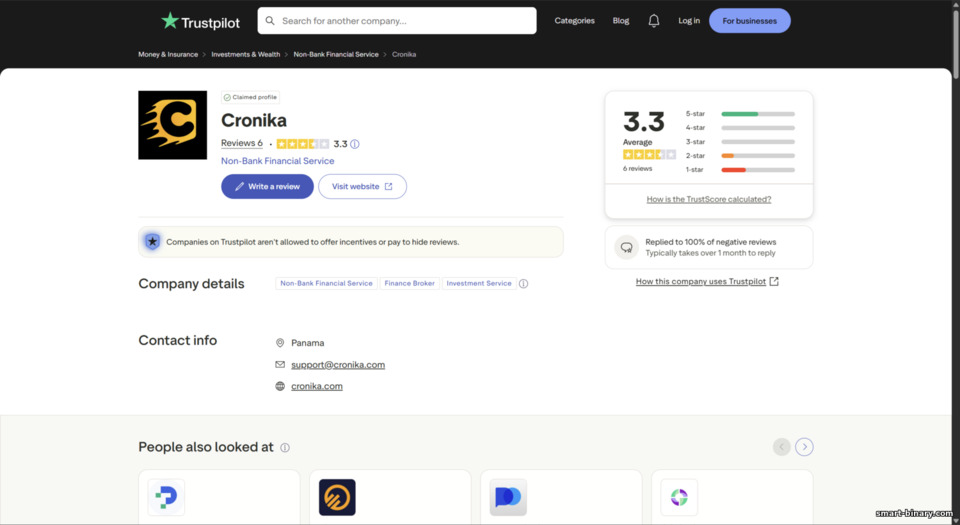 Penarafan Trustpilot Cronika Broker Penarafan Trustpilot Cronika Broker