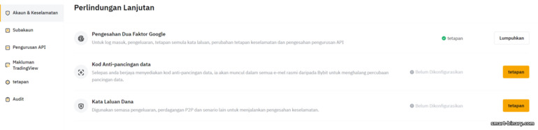 Perlindungan Akaun Lanjutan ByBit