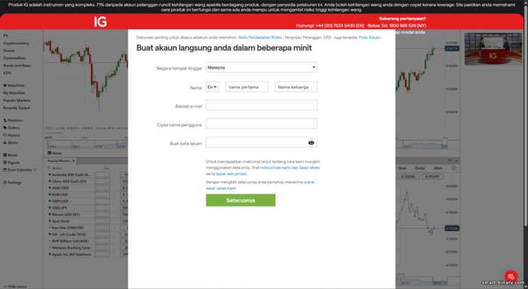 Borang daftar akaun IG Markets Borang daftar akaun IG Markets