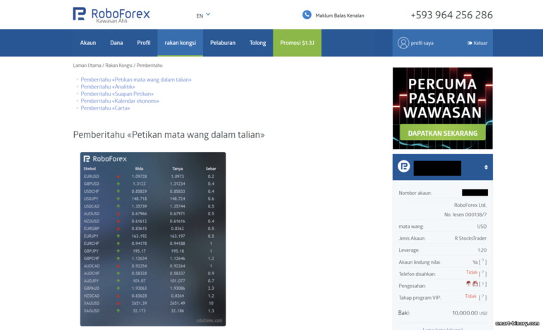 Pemberi Maklumat Program Perkongsian RoboForex