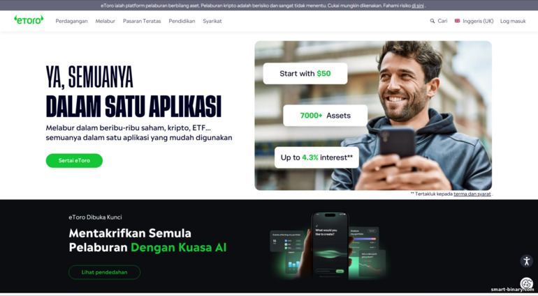 Laman rasmi broker eToro Laman rasmi broker eToro